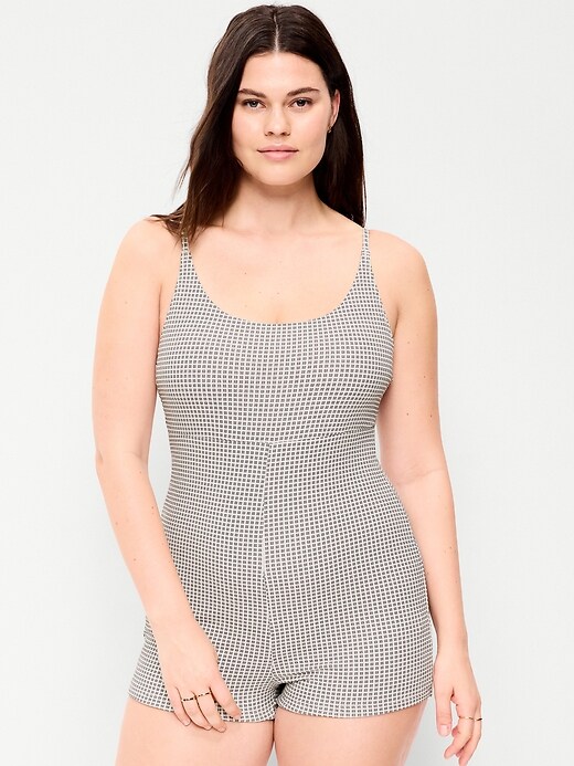 Image number 5 showing, Textured Swim Romper -- 2.5-inch inseam