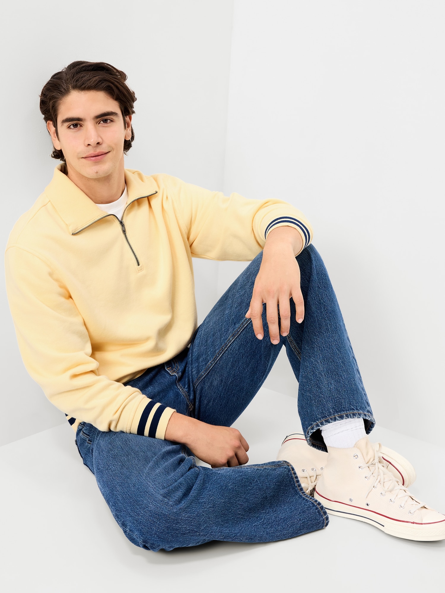 Collared Nautical Fleece Pullover