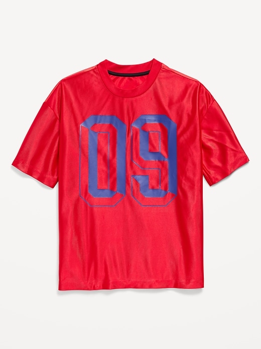 Image number 4 showing, Oversized Shiny Graphic Jersey T-Shirt for Boys
