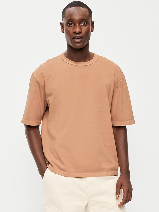 Image number 1 showing, Garment-Dyed Heavyweight Cropped T-Shirt