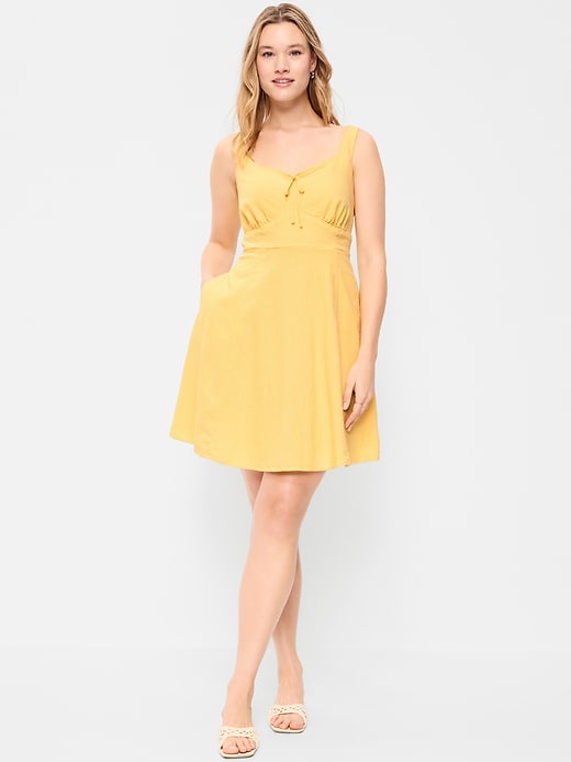 Image number 7 showing, Fit & Flare Linen Mini Dress