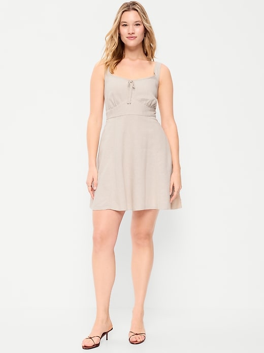 Image number 7 showing, Fit & Flare Linen Mini Dress