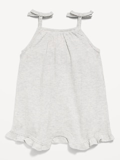 Sleeveless Tie-Strap One-Piece Romper for Baby