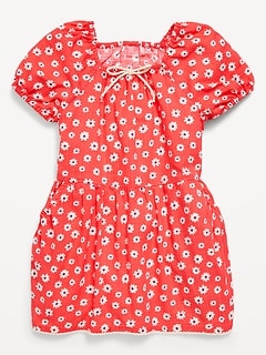 Printed Retro Swing Dress for Toddler Girls