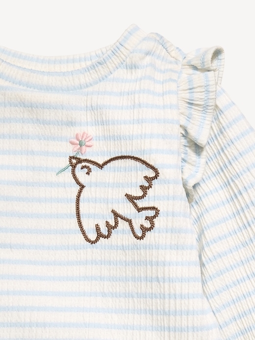 Image number 3 showing, Long-Sleeve Ruffled Top and Wide-Leg Pants Set for Baby