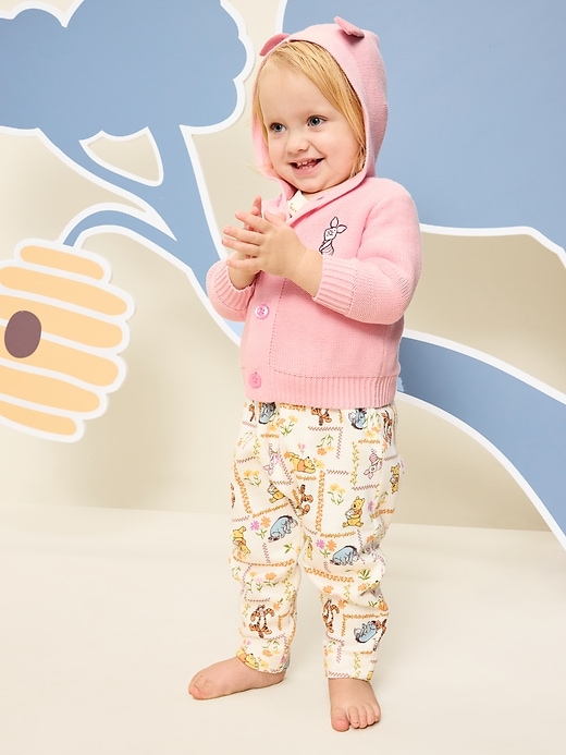 Image number 1 showing, Old Navy x Disney Piglet Hooded Button-Front Sweater for Baby