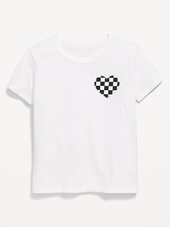 Softest Short-Sleeve Heart-Pocket T-Shirt for Girls