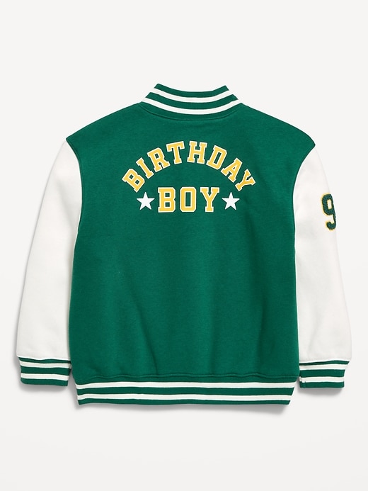 Image number 3 showing, Oversized Fleece Bomber Jacket for Toddler Boys