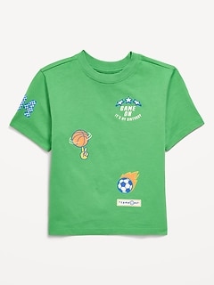 Oversized Short-Sleeve Birthday Graphic T-Shirt for Toddler Boys