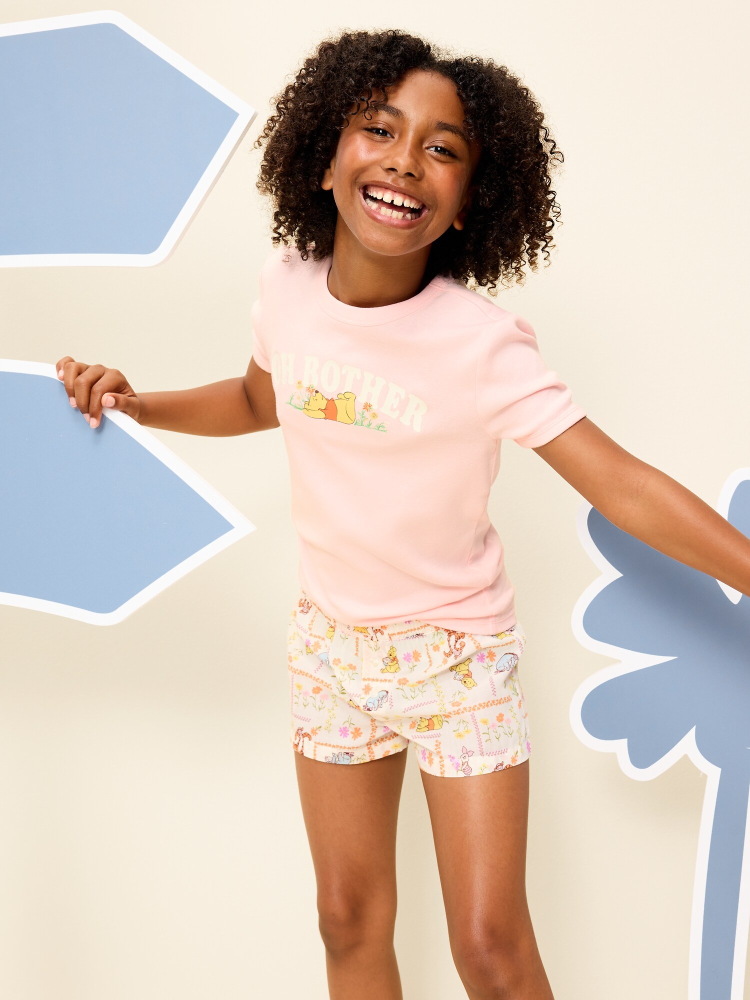 Пижамные шорты Pooh для детей, боксеры — Old Navy, цвет: Square Flower — фото 3