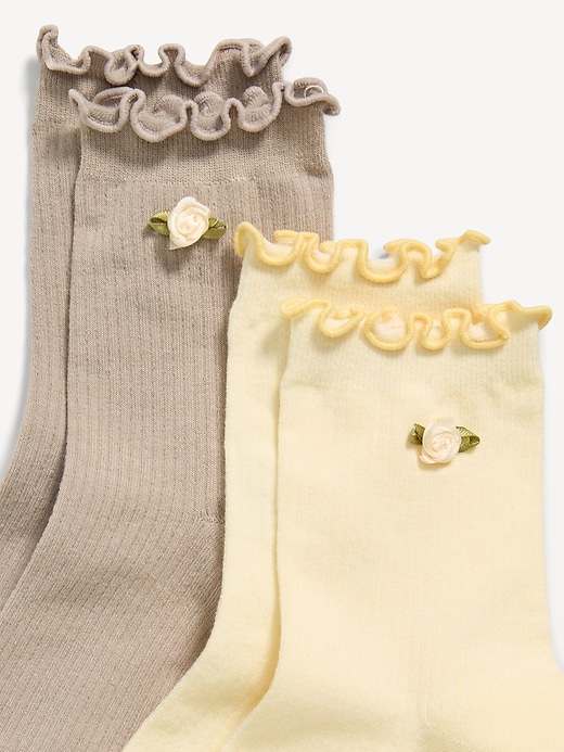Image number 2 showing, Ruffled Quarter Crew Sock 2-Pack for Women