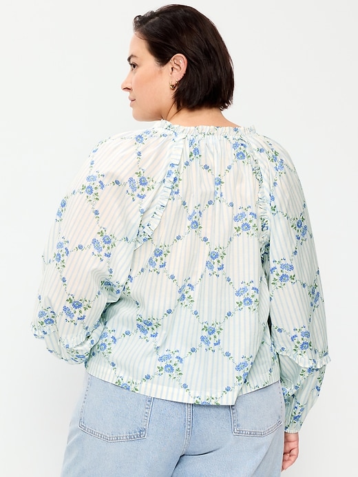 Image number 7 showing, Long-Sleeve Ruffle Trim Top