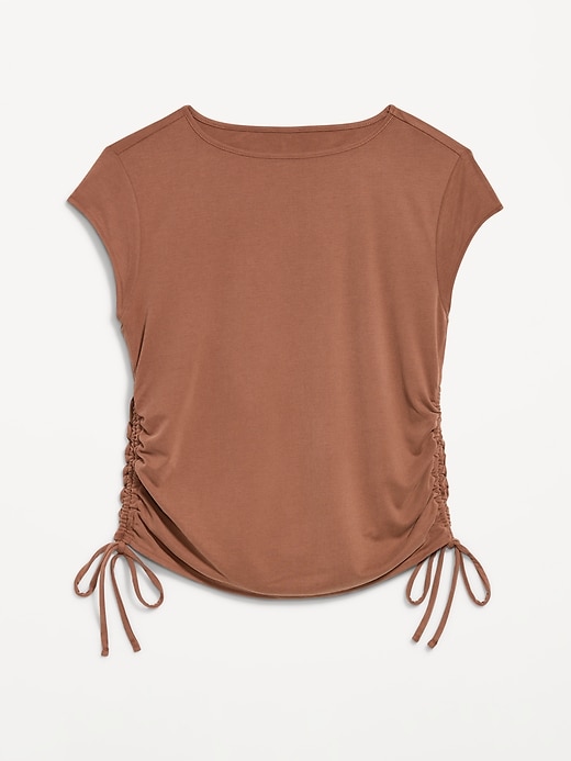 Image number 5 showing, Cap-Sleeve Shirred Side Top
