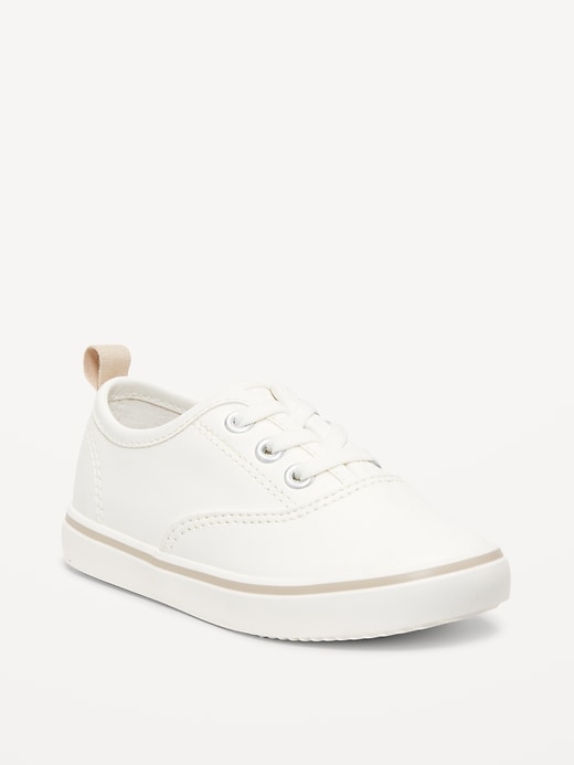 Image number 1 showing, Unisex Elastic-Lace Faux-Leather Sneakers for Toddler