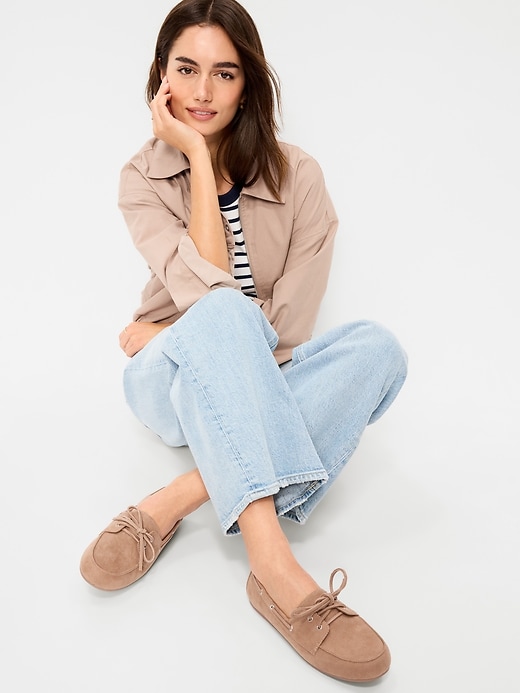 Image number 1 showing, Faux-Suede Boat Shoes for Women