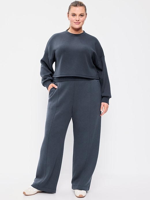 Image number 5 showing, High-Waisted Bounce Fleece Wide-Leg Sweatpants