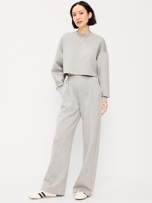 Image number 1 showing, High-Waisted Bounce Fleece Wide-Leg Sweatpants