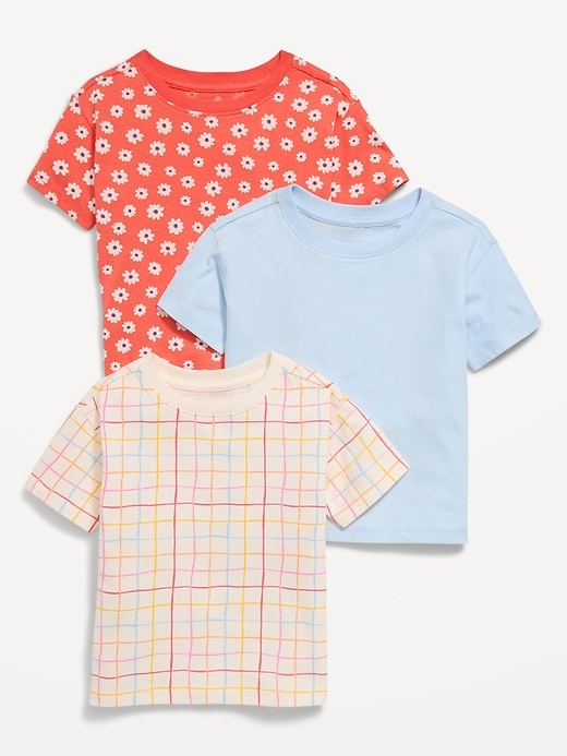 Image number 1 showing, Short-Sleeve T-Shirt Variety 3-Pack for Toddler Girls