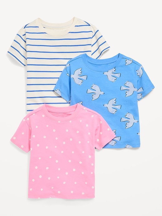 Image number 1 showing, Short-Sleeve T-Shirt Variety 3-Pack for Toddler Girls