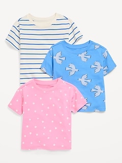 Short-Sleeve T-Shirt Variety 3-Pack for Toddler Girls