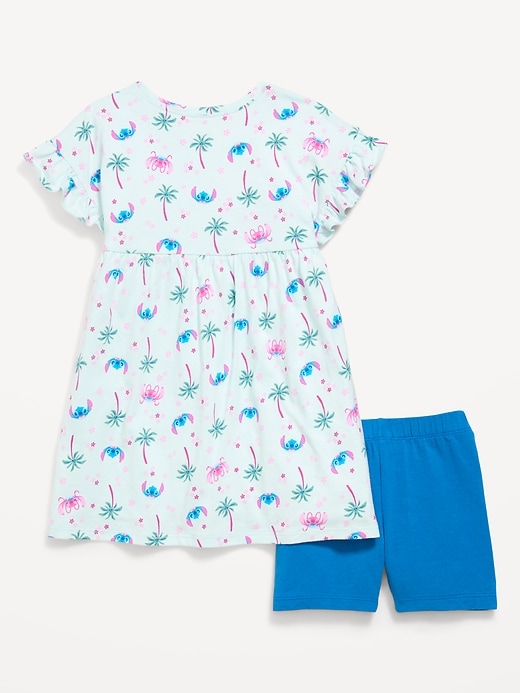 Image number 2 showing, Disney© Ruffled Short-Sleeve Dress and Biker Shorts Set for Toddler Girls