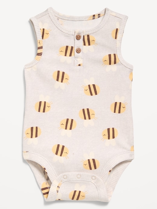 Image number 1 showing, Sleeveless Ribbed Henley Bodysuit for Baby