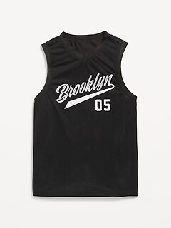 Mesh Graphic Basketball Tank Top for Boys
