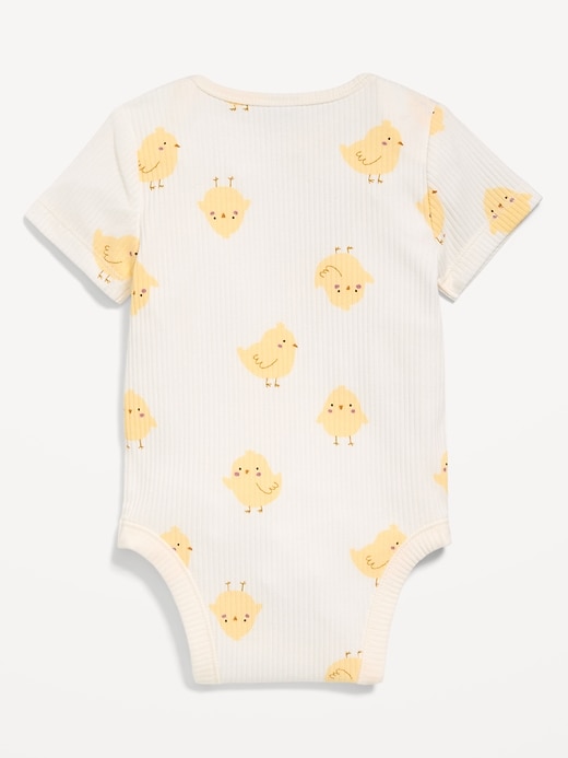 Image number 2 showing, Printed Unisex Short-Sleeve Ribbed Bodysuit for Baby