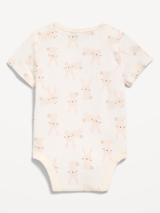 Image number 2 showing, Printed Unisex Short-Sleeve Ribbed Bodysuit for Baby