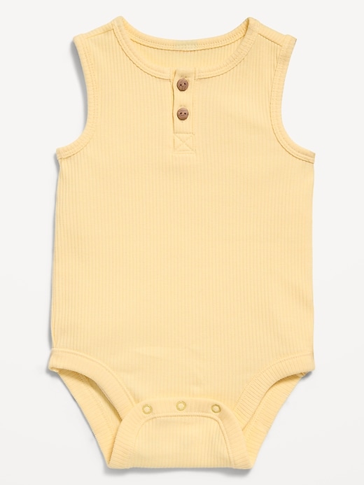 Image number 1 showing, Sleeveless Ribbed Henley Bodysuit for Baby