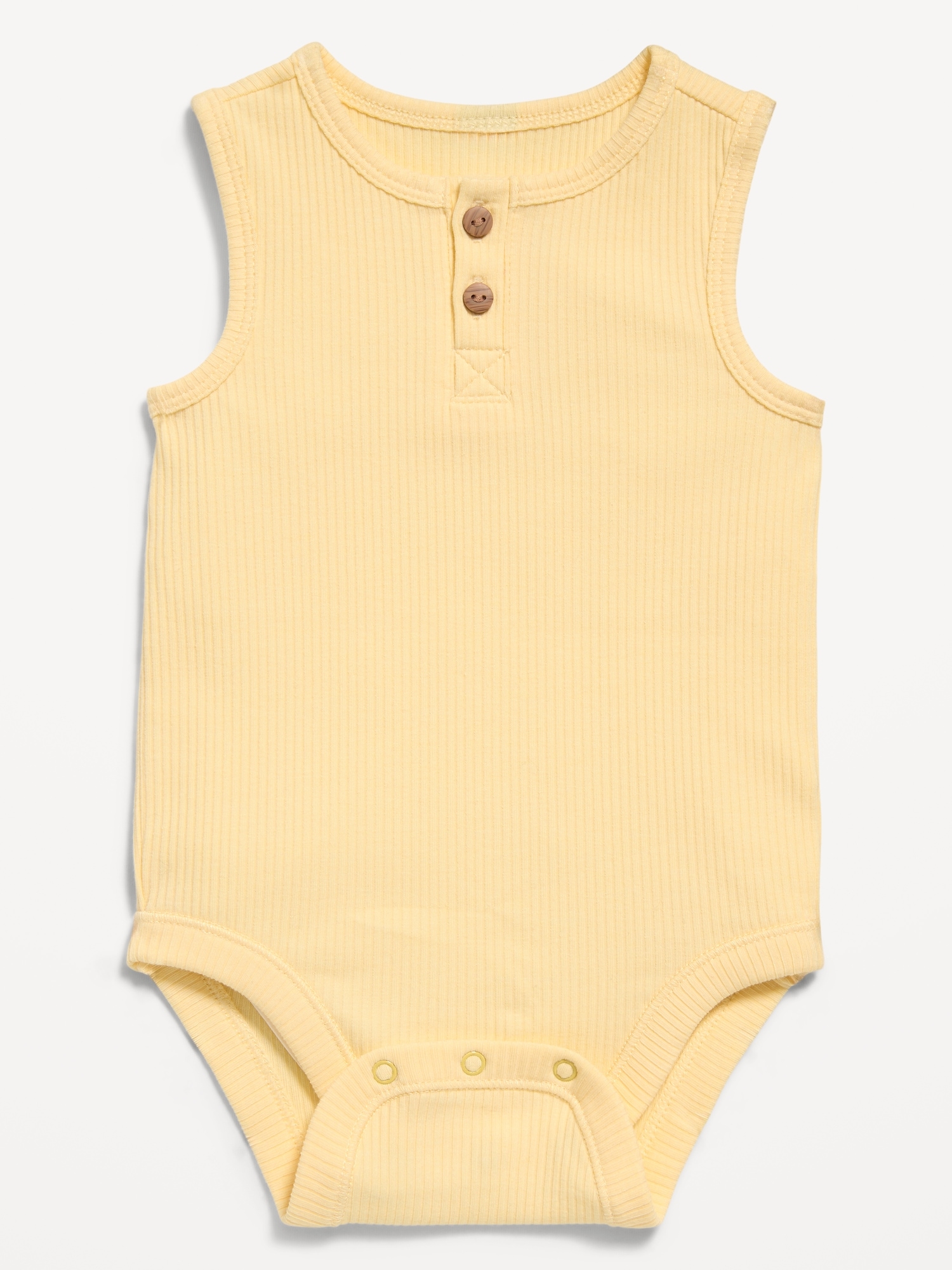 Sleeveless Ribbed Henley Bodysuit for Baby