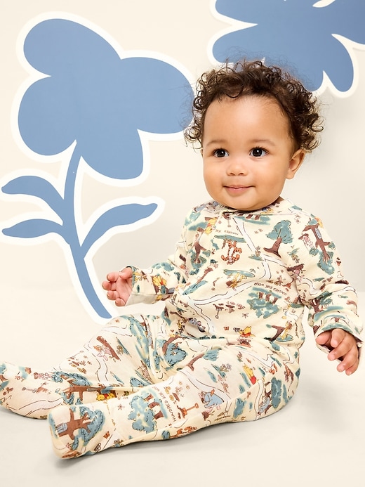 Image number 1 showing, Old Navy x Disney Winnie the Pooh 2-Way-Zip Sleep & Play Footed One-Piece for Baby