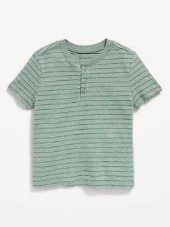 Short-Sleeve Textured Henley T-Shirt for Toddler Boys