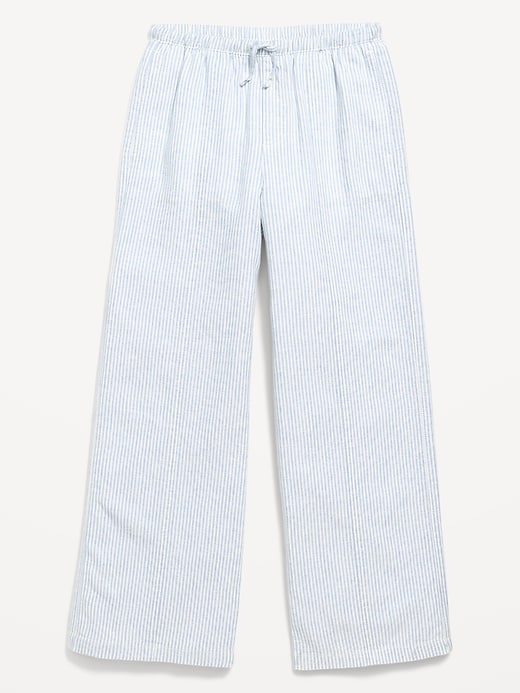 Image number 1 showing, Striped Linen-Blend Wide-Leg Pants for Girls