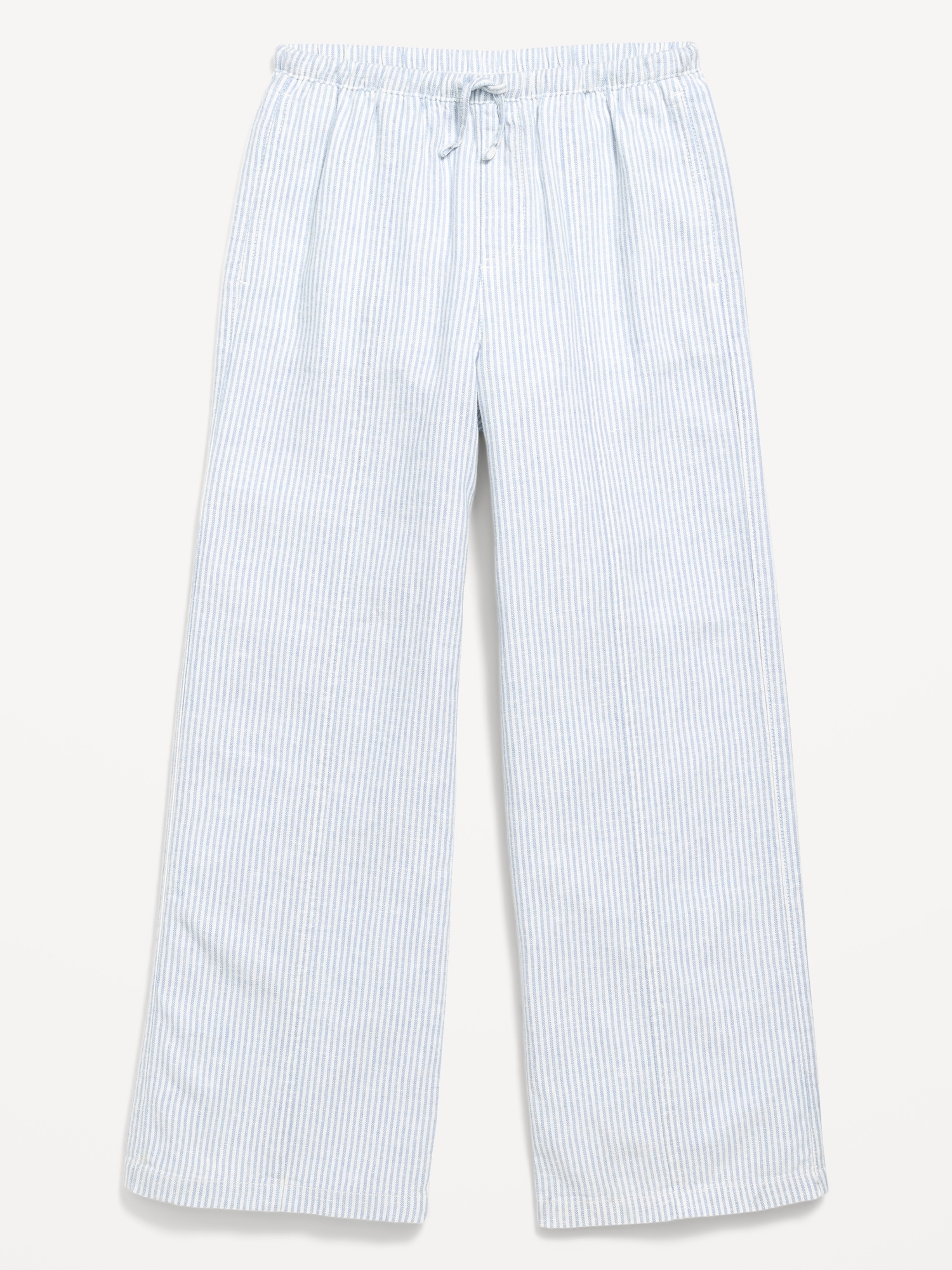 Striped Linen-Blend Wide-Leg Pants for Girls