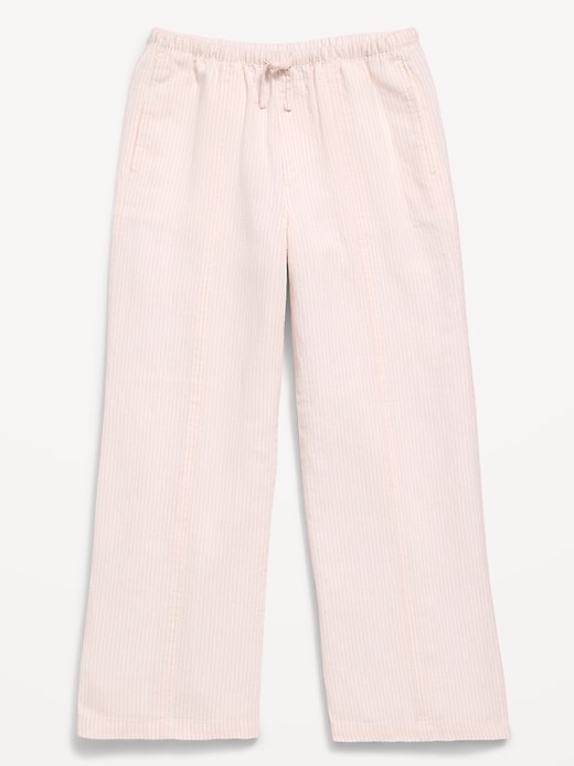Image number 1 showing, Striped Linen-Blend Wide-Leg Pants for Girls