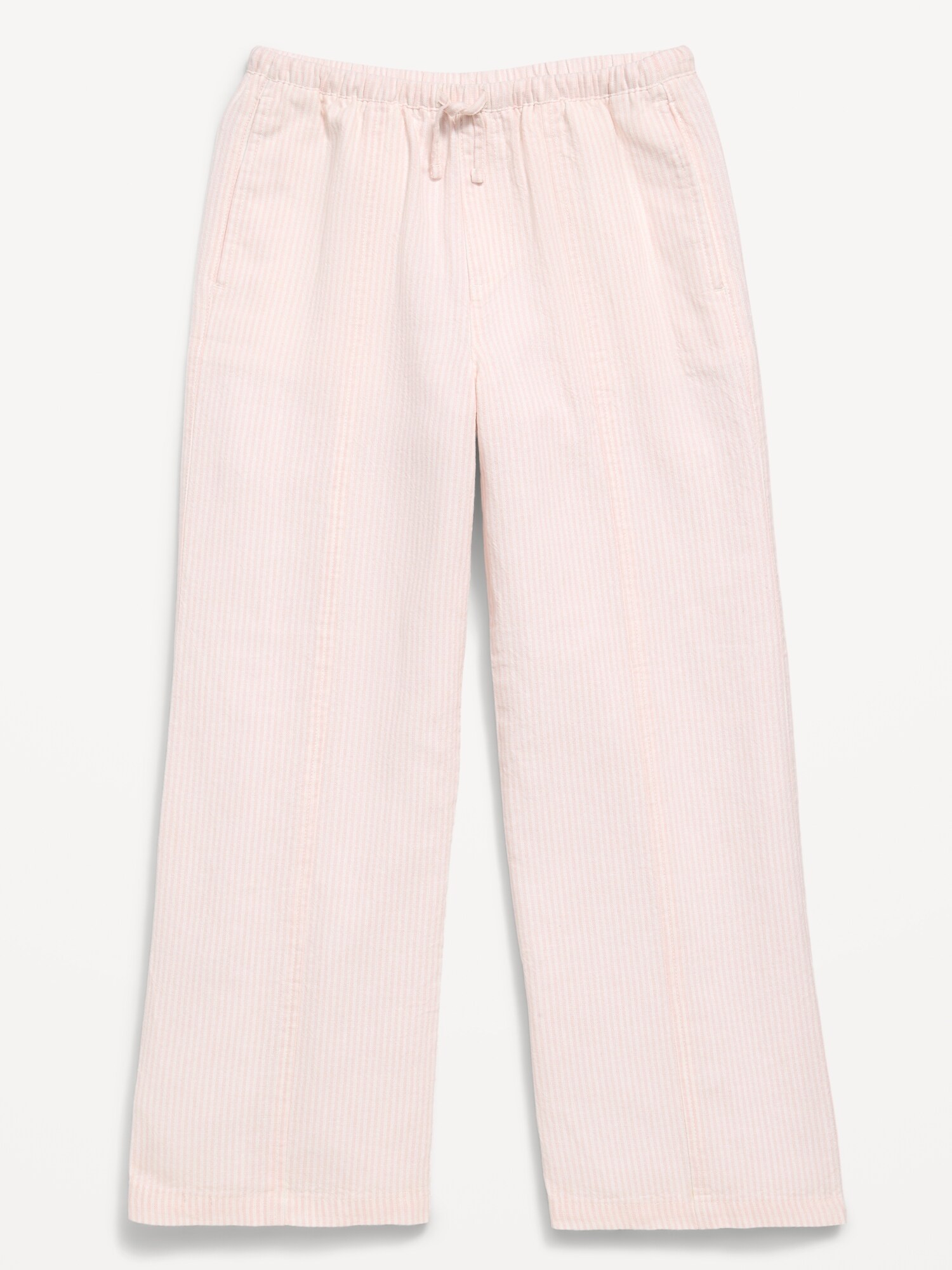Брюки Old Navy Striped Linen-Blend Wide-Leg Pants для девочек, цвет: Розовый небесно-голубой — фото 4