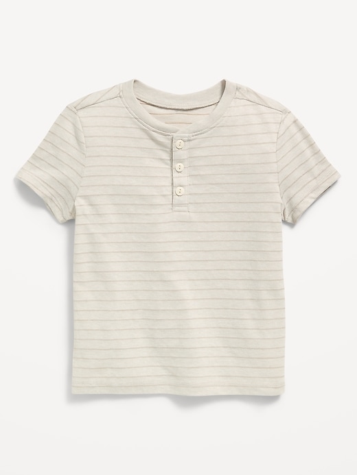Image number 1 showing, Short-Sleeve Textured Henley T-Shirt for Toddler Boys