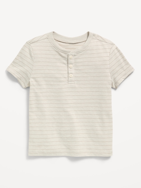 Short-Sleeve Textured Henley T-Shirt for Toddler Boys
