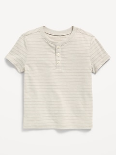 Short-Sleeve Textured Henley T-Shirt for Toddler Boys