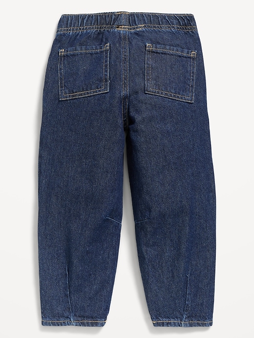Image number 3 showing, Pull-On Baggy Barrel-Leg Jeans for Toddler Girls