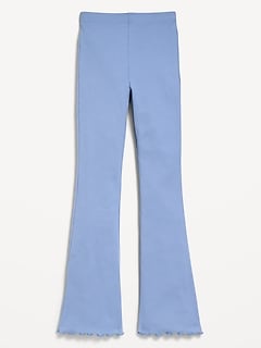 High-Waisted Ribbed Flared Leggings for Girls