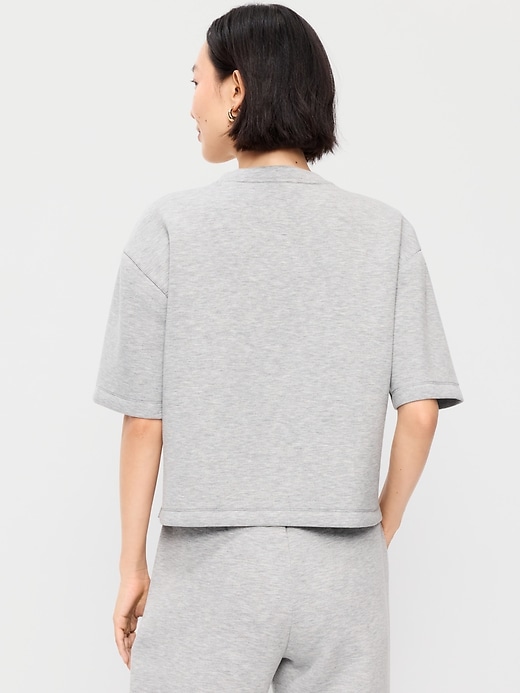 Image number 2 showing, Bounce Fleece Relaxed Short-Sleeve Top