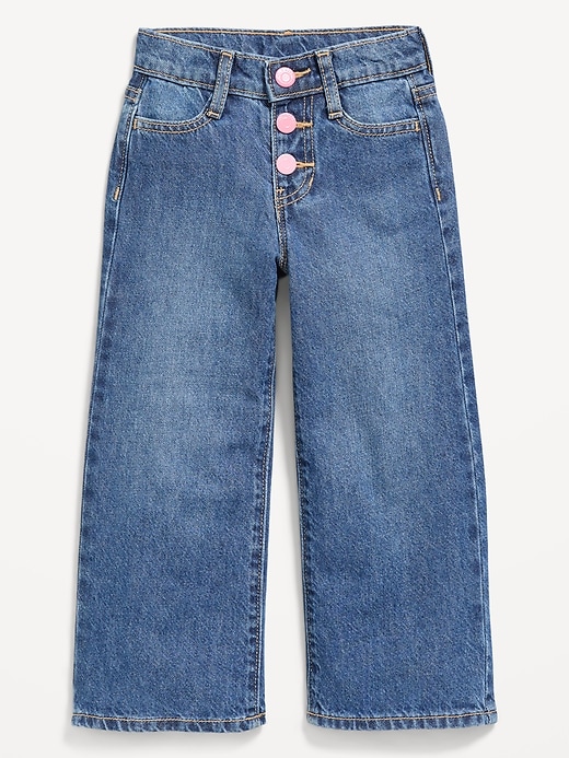 Image number 1 showing, Baggy Button-Fly Wide-Leg Jeans for Toddler Girls