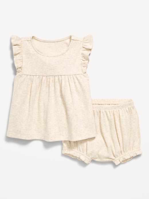Image number 1 showing, Ribbed Flutter-Sleeve Top and Shorts Set for Baby