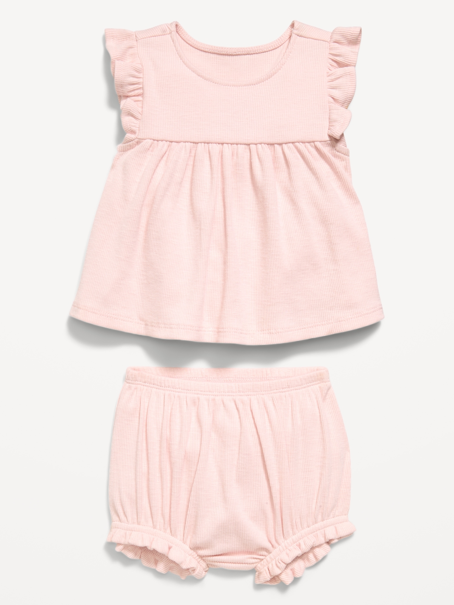 Image number 2 showing, Ribbed Flutter-Sleeve Top and Shorts Set for Baby