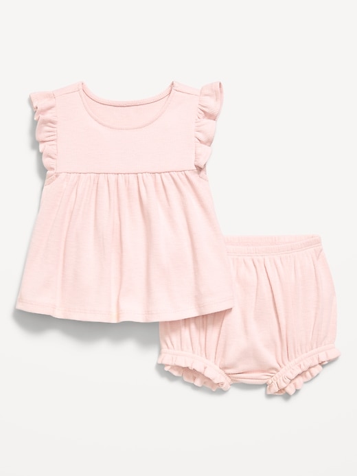 Image number 1 showing, Ribbed Flutter-Sleeve Top and Shorts Set for Baby