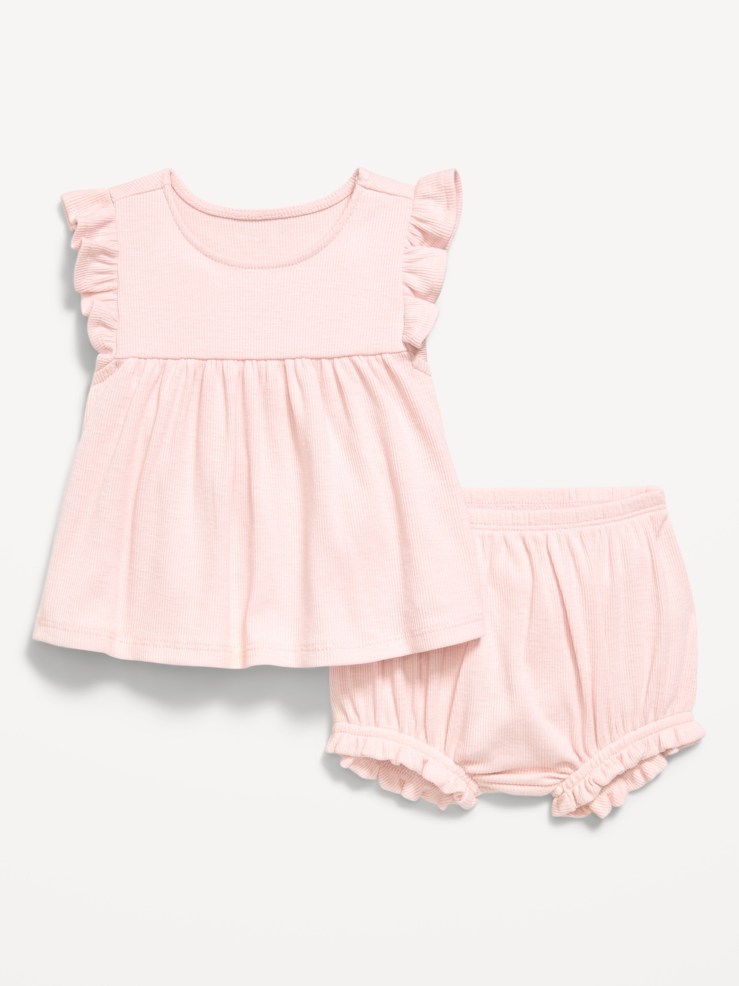 Image number 1 showing, Ribbed Flutter-Sleeve Top and Shorts Set for Baby
