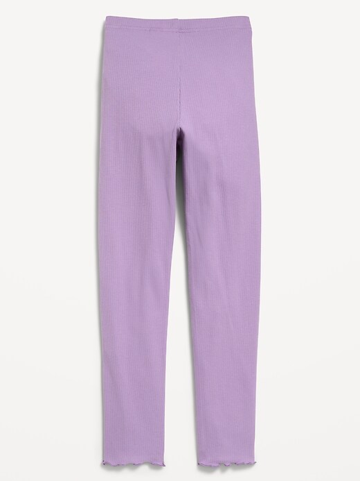 Image number 2 showing, Ribbed Lettuce-Edge Leggings for Girls