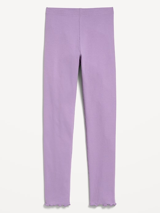 Image number 1 showing, Ribbed Lettuce-Edge Leggings for Girls